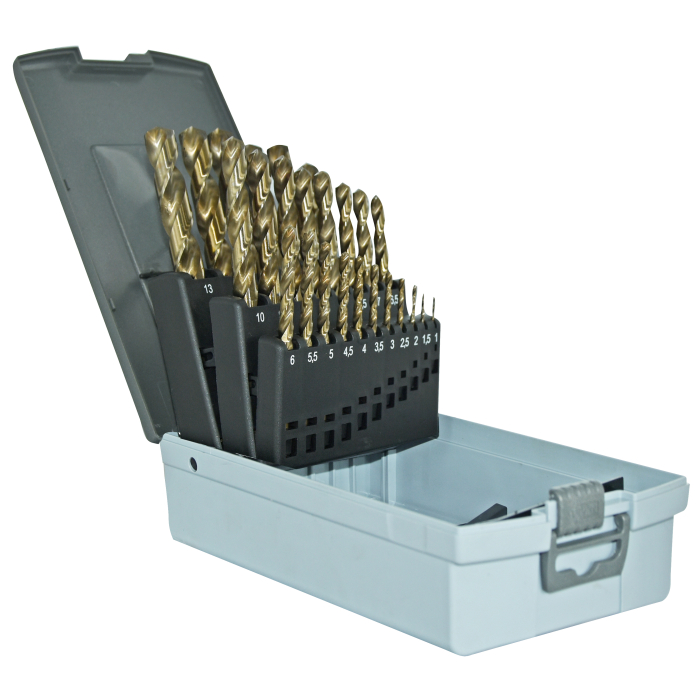 Tivoly metallipuuride komplekt – 25-osaline Ø 1–13 mm, Split point, HSS-Co, üleni lihvitud, T-Line