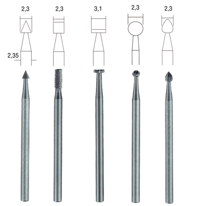 Proxxon Volfram-vanaadium freesiterad 28710 – 5 tk, erinevad kujud