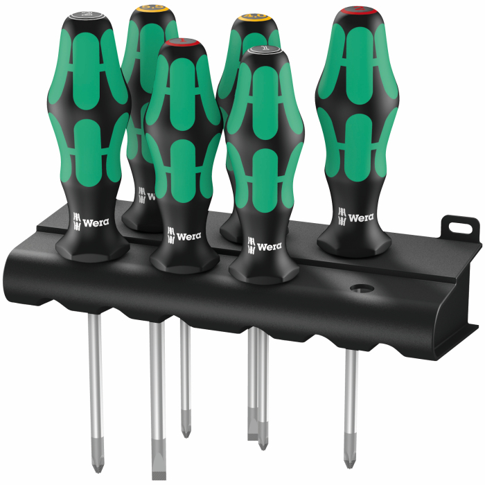 Wera Kraftform Plus LaserTip kruvikeerajate kmpl 6 osa PH+PZ+SL, raamiga
