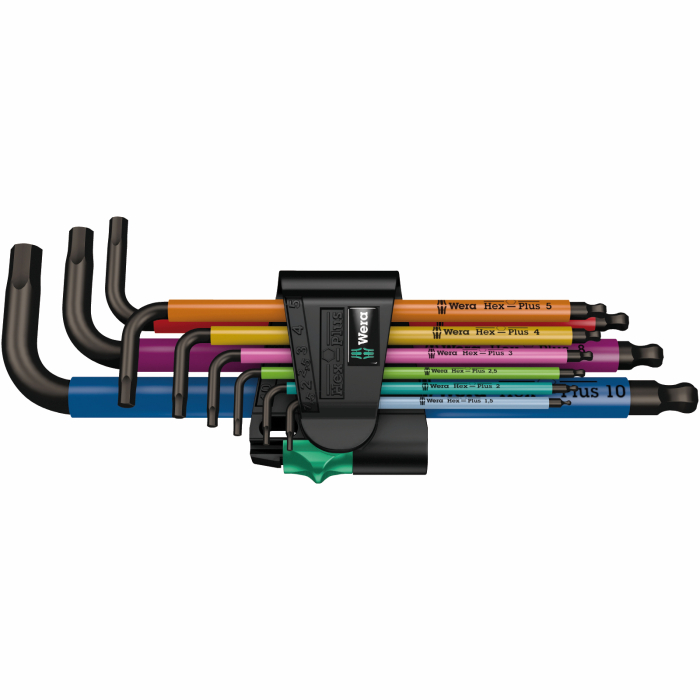 Wera 950/9 HEX-Plus L-võtmete kmpl 9 osa 1.5-10mm, Multicolour, Blacklaser