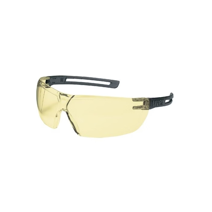 Kaitseprillid Uvex X-fit, kollane lääts supravision excellence udu- ja kriimustuskindla kattega, raam hall