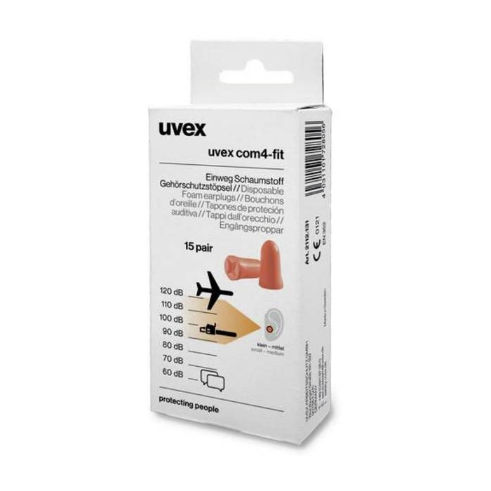 Kõrvatropid, ühekordsed, Uvex X-fit, SNR: 33dB. Mürarikkasse keskonda. 15 paari Minibox. Suurus S. Jaepakend.
