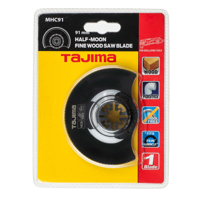 Tajima multitööriista saetera puidule, plastikule ja pehmele metallile, kauss poolkuu 91mm
