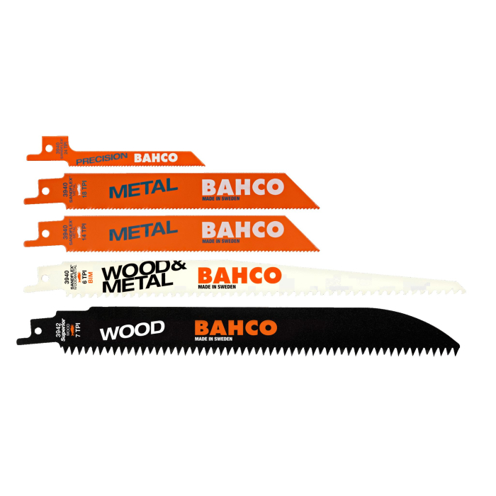 Bahco Sandflex® bimetaalne tiigersae terade komplekt – puidule ja metallile, segakomplekt, 5 tk, 0,9 mm