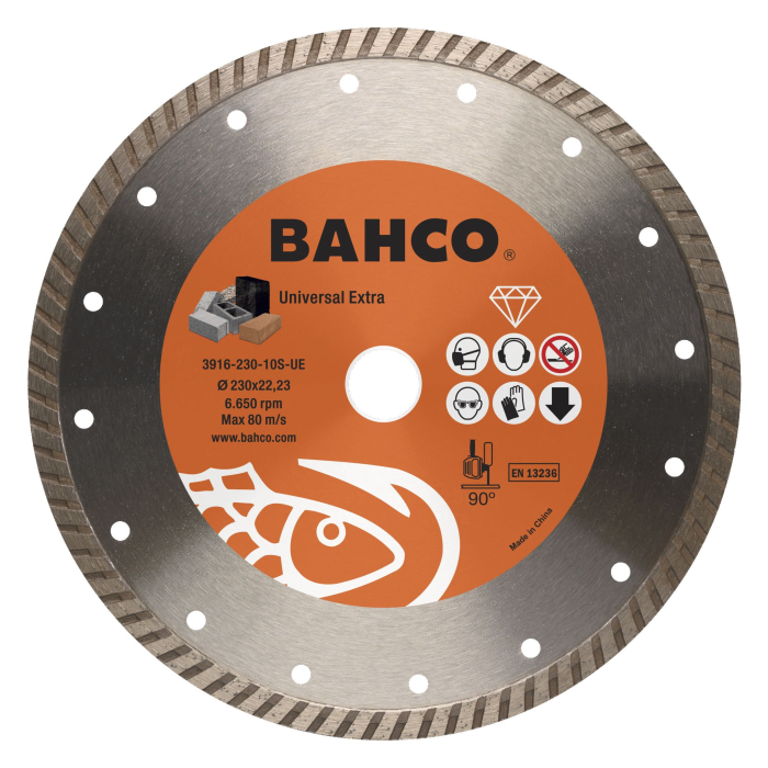 Bahco teemantketas – turbo, 125 mm, 2.5 mm, 22.23 mm, kuiv- ja märglõikuseks, EN13236