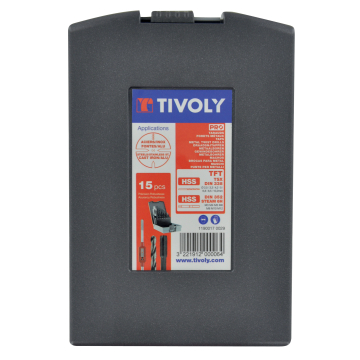 Tivoly Keermestuskomplekt TFT M3-M12 sisekeermetele + 7 TSX HSS puuri