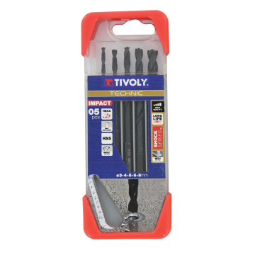 Tivoly lehtmetalli- ja torupuuride komplekt – 5-osaline Ø2–6 mm, "Burr-Free" eritera, 30° N-spiraaliga, 6,35 mm kuusnurkvars, HSS