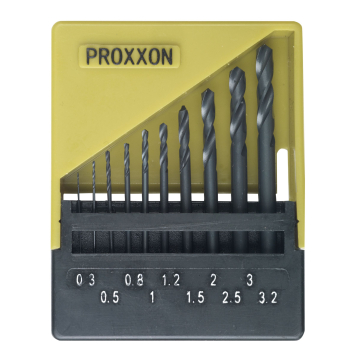 Proxxon HSS keerdpuuride komplekt 28874 – 10 tk, Ø 0.3–3.2 mm