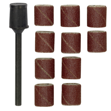 Proxxon Lihvimisrullide komplekt 28980 – 10 tk, Ø 10 mm, 150 karedusega + kinnitusvarras