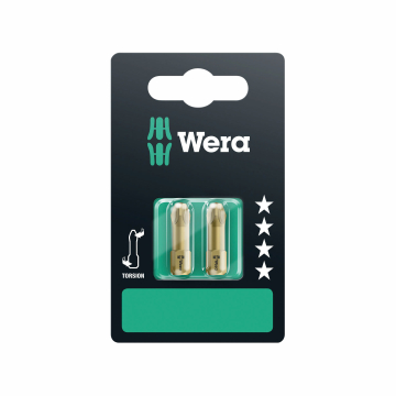 Wera 855/1 TH torsioonotsakud – PZ 3 x 25 mm, 2 tk, karastatud teras, 1/4" kuuskant