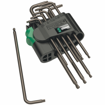 Wera 967/9 TORX L-võtmete kmpl 9 osa TX 8-40, Blacklaser