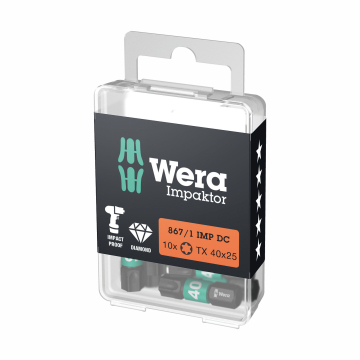 Wera 867/1 Impaktor otsakud TORX T40 x 25mm, 10tk