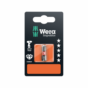 Wera 851/1 Impaktor otsak – PH 3 x 25 mm, teemantkattega ots, 1/4" kuuskant