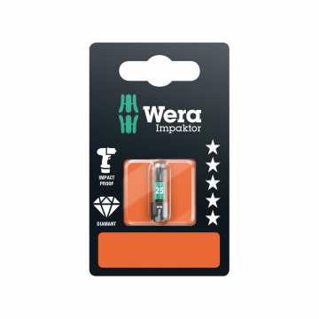 Wera 867/1 Impaktor otsak – TX 25, 25 mm, teemantkattega, 1/4" kuuskant