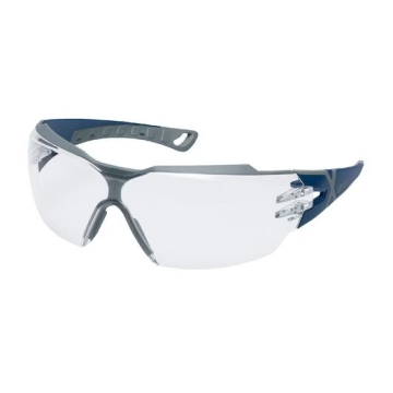 Safety spectacles Uvex cx2, clear lense, supravisionv excellence coatong. blue/grey frame