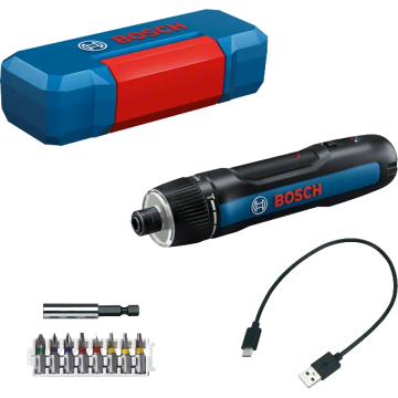 Akukruvikeeraja Bosch GO (3,6V) 2,5/5 Nm + tarvikud