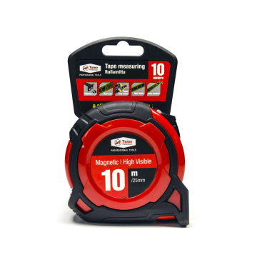 Tamoline mõõdulint – 10 m, 25 mm nailonkattega, magnetilise otsaga
