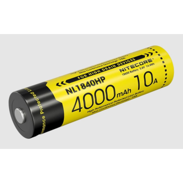 Nitecore NL1840HP laetav 18650 Li-ion aku – 4000mAh, 3.6V, 10A, IPX6, kaitsega