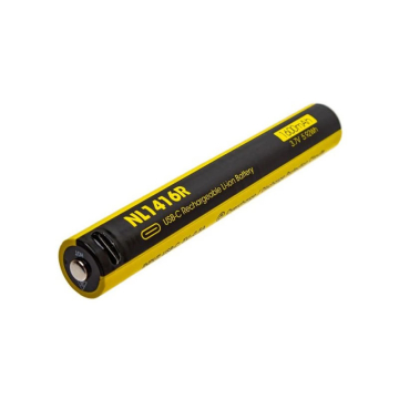 Nitecore NL1416R laetav Li-ion aku – 1600 mAh, 14100, USB-C laadimine, nikeldatud roostevaba teras