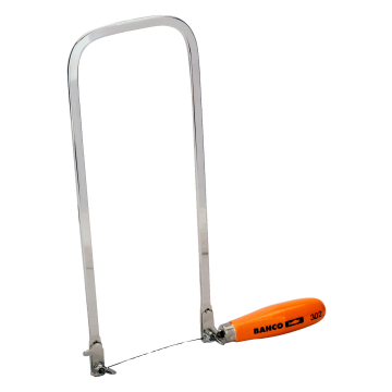 Bahco vineerisaag – 130 mm tera, 300 mm lõikesügavus, terastoru raam, pöögipuidust käepide oranži lakiga