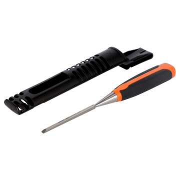 Bahco 424P puusepa peitel – 8 mm karastatud teras, kahekomponentne kummist käepide, lakitud tera