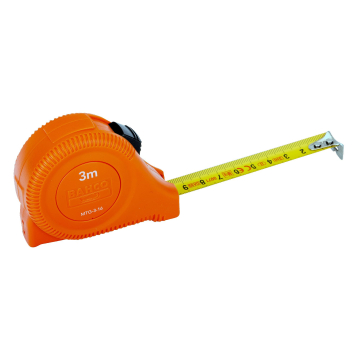 Bahco mõõdulint MTG-3-16 – 3 m, 16 mm, klass II täpsus, plastkorpus, lukustusnupp, vööklamber