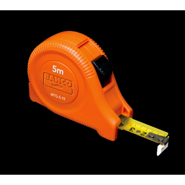 Bahco mõõdulint MTG – 8 m, 25 mm, klass II täpsus, lukustusnupp, vööklamber, ergonoomiline plastkorpus