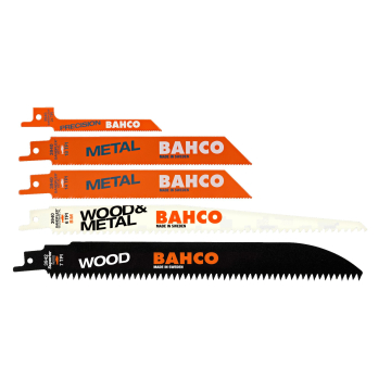 Bahco Sandflex® bimetaalne tiigersae terade komplekt – puidule ja metallile, segakomplekt, 5 tk, 0,9 mm