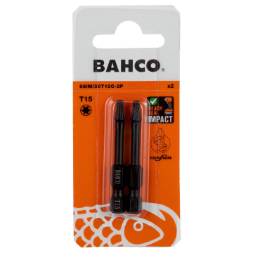 Bahco 66IM löögikindlad otsakud – TORX® T15, 50 mm, 2 tk, 1/4" kuuskant