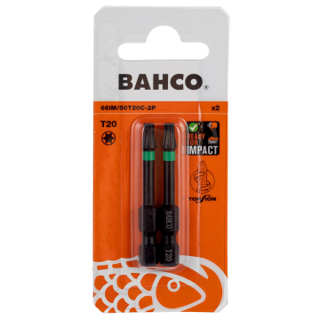 Bahco 66IM löökotsakud – torsioonitsooniga, TORX T20, 50 mm, 2 tk, löögikindel teras
