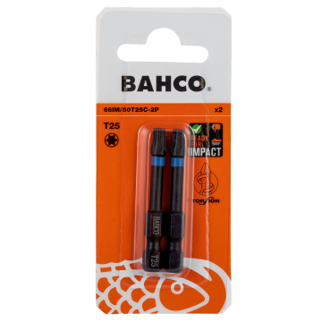 Bahco 66IM T25 50mm löögikindlad TORX® otsakud – T25 profiil, 1/4" kuuskant, 2 tk