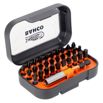 Bahco otsakute komplekt – 31 osa PH, PZ, TORX, 25 mm, legeerteras, magnetiline kiirvahetushoidik, vöökinnitusega karp