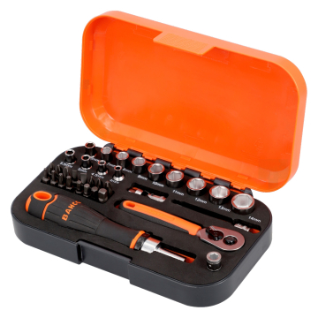 Bahco padruni- ja otsakukomplekt narrega kruvikeerajaga – 34 osa, 1/4"