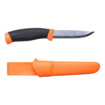 Morakniv Companion Välinuga – Oranž Käepide, 2.5 mm Roostevaba Tera, Tupp