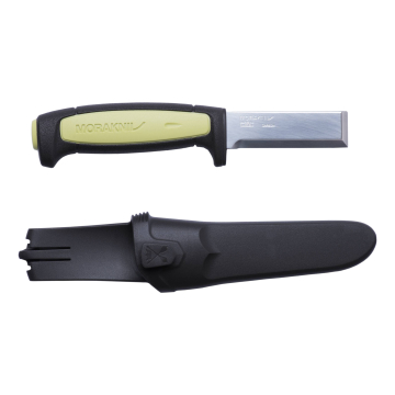 Morakniv Pro Chisel Peitelnuga– Laimiroheline Käepide, 3.1 mm Süsinikterasest Tera, Nupuga Tupp