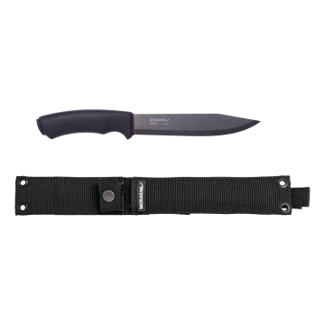 Morakniv Pathfinder Blackblade pussnuga – 170 mm süsinikterasest tera, MOLLE tupp, must