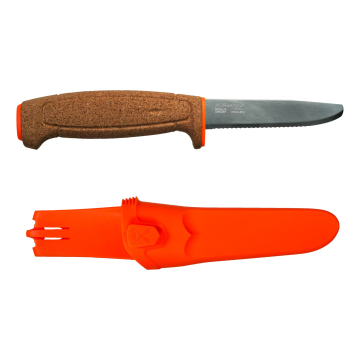 Morakniv ujuv SRT nuga – 1.4 mm roostevaba teras, korkkäepide, sakiline tera, oranž.