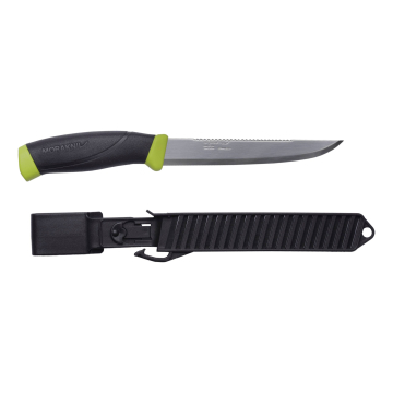 Morakniv Companion kalasoomustaja – 150 mm roostevaba teras tera, sakiline selg, laimiroheline