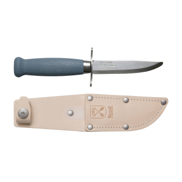 Morakniv Scout 39 Safe välinuga – 2.0 mm ümara otsaga roostevaba teras tera, kasest käepide, mustikasinine