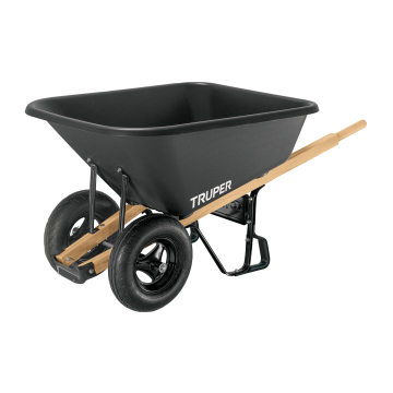 Truper 175L kaherattaline aiakäru plastikust kastiga ja puidust käepidemetega