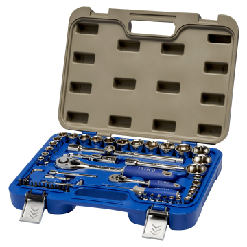 Irimo padruni- ja otsakukomplekt – 58 osa, 4–32 mm padrunid, 1/4" ja 1/2" ajamid, kroomvanadiumteras