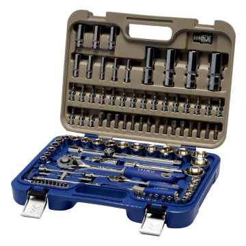 Irimo padruni- ja otsakukomplekt – 101 osa, 4–32 mm padrunid, 1/4" ja 1/2" ajam, terassulam