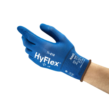 Ansell HyFlex 11-818 nitriil kattega töökinnas – väga kerge, hea haaravusega