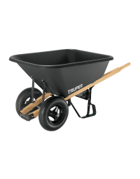 Truper 175L kaherattaline aiakäru plastikust kastiga ja puidust käepidemetega